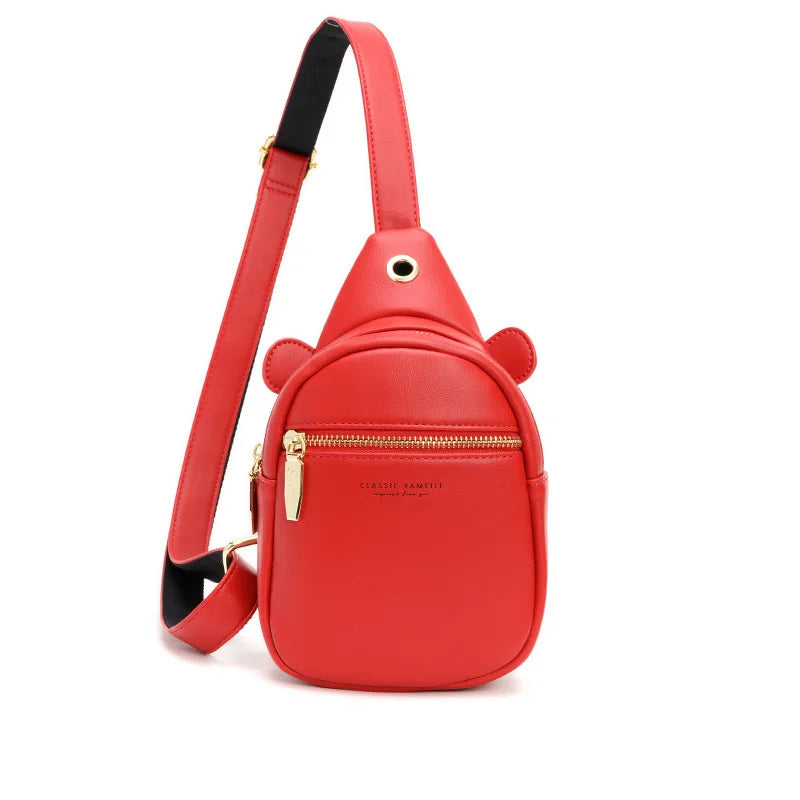 Candy Colors Soft PU Leather Chest Bag Women Shoulder Bag