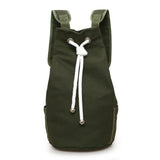 Canvas Backpack Large Capacity Drawstring Bucket Pack for Sports