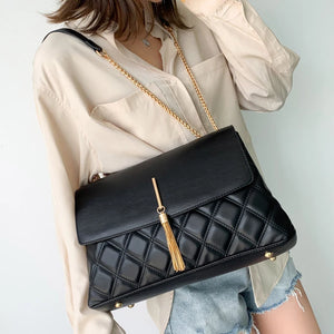 Classical Women Big Metail Tassel Satchel Lady Large Size Tote Bag