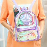 Clear Transparent Women Backpacks PVC Bags For School
