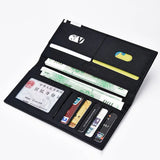 Men's Long Soft Leather Wallet Cross Pattern Ultra-Thin Wallet