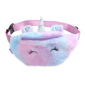Unicorn Girls Waist Bag Kids Fanny Pack Cartoon Fur Women Belt Bag