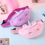 Unicorn Girls Waist Bag Kids Fanny Pack Cartoon Fur Women Belt Bag