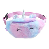 Unicorn Girls Waist Bag Kids Fanny Pack Cartoon Fur Women Belt Bag