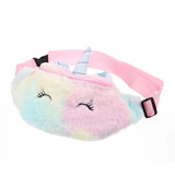 Unicorn Girls Waist Bag Kids Fanny Pack Cartoon Fur Women Belt Bag