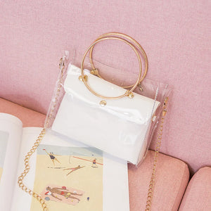 Clear PVC Jelly Small Shoulder Bag Women Chain Crossbody Messenger Bags