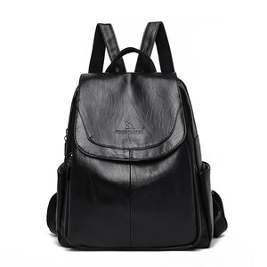 Leather Backpack Women School Bag Teen Girls Retro Travel Bagpack Sac a Dos
