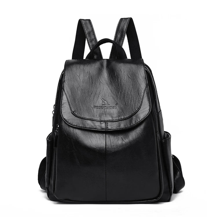 Leather Backpack Women School Bag Teen Girls Retro Travel Bagpack Sac a Dos