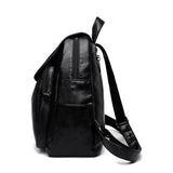 Leather Backpack Women School Bag Teen Girls Retro Travel Bagpack Sac a Dos