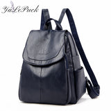 Leather Backpack Women School Bag Teen Girls Retro Travel Bagpack Sac a Dos