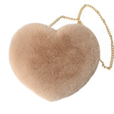 Women's Plush Shoulder Hairy Bag Heart-shaped Chain Handbags