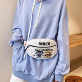 Cartoon Canvas Waist Bag Korea Waist Pack Case Shoulder Bag For Girl