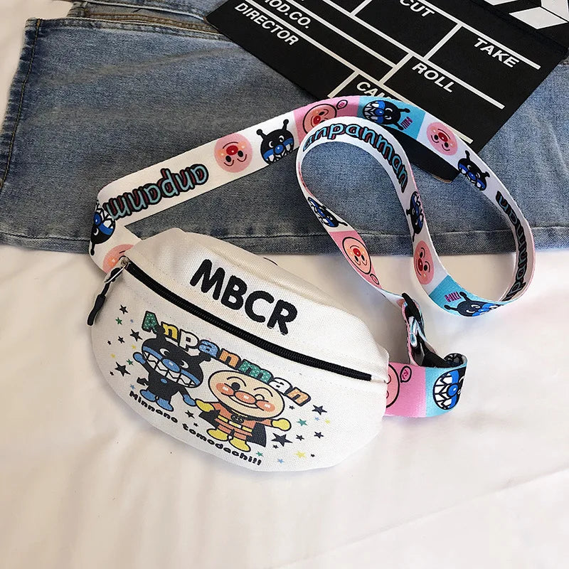 Cartoon Canvas Waist Bag Korea Waist Pack Case Shoulder Bag For Girl