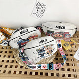 Cartoon Canvas Waist Bag Korea Waist Pack Case Shoulder Bag For Girl