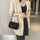 Women's Sparkling PU Leather Shoulder Bag Crossbody Handbag Black/Silver