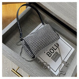 Women's Sparkling PU Leather Shoulder Bag Crossbody Handbag Black/Silver