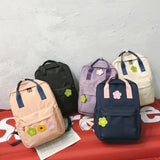 Women Backpack Flower Decoration Teenage Girl School Bag Waterproof