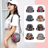 Mini Floral Shoulder Bag Woman Nylon Waterproof Zipper Soft Crossbody Purses