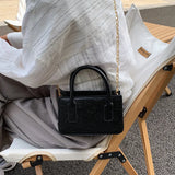 Purse Print Pattern Small Square Bags Women PU Leather Shoulder Bag Tote