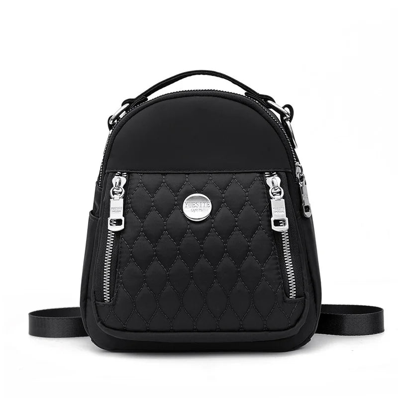Waterproof Nylon Handle Travel Backpack Plaid Thread Mochila Feminina
