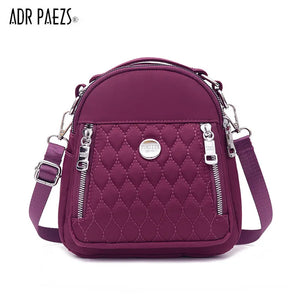 Waterproof Nylon Handle Travel Backpack Plaid Thread Mochila Feminina