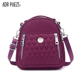 Waterproof Nylon Handle Travel Backpack Plaid Thread Mochila Feminina
