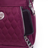 Waterproof Nylon Handle Travel Backpack Plaid Thread Mochila Feminina