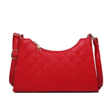Leather Shoulder Bag Check Pattern Travel Crossbody Pouch Handbag