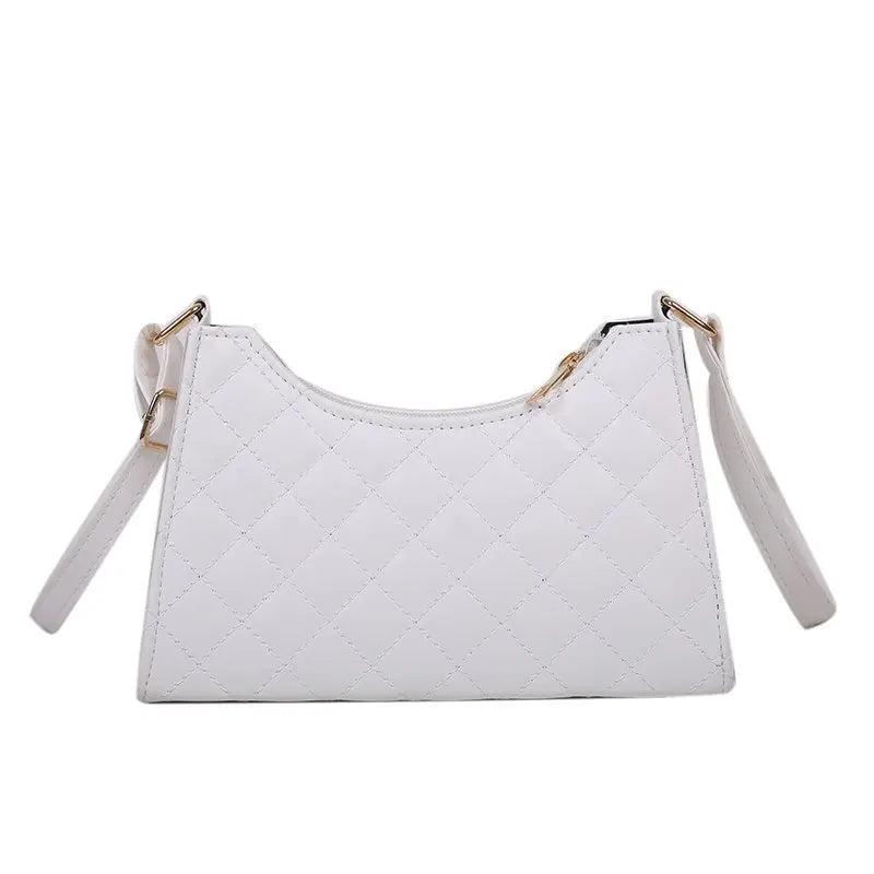 Leather Shoulder Bag Check Pattern Travel Crossbody Pouch Handbag