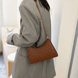 Leather Shoulder Bag Check Pattern Travel Crossbody Pouch Handbag