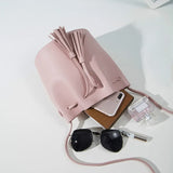 Vintage Tassel Shoulder Bag High Retro Crossbody Bucket Bag