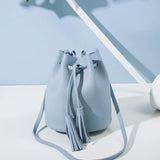 Vintage Tassel Shoulder Bag High Retro Crossbody Bucket Bag