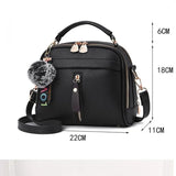 PU Leather Women Messenger Bag with Ball Toy