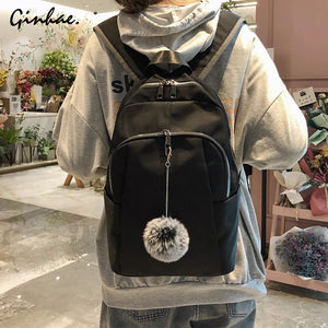 Women's Anti-theft Backpack Waterproof Nylon Solid Shoulder Bags