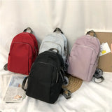 Women's Anti-theft Backpack Waterproof Nylon Solid Shoulder Bags