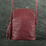 Casual Leather Shoulder Bag Cowhide Women Tassel Mini Messenger Phone Bag