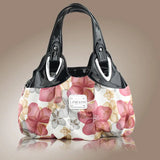 Women PU Leather Handbag Tote Bag Satchel -Dream Safflower