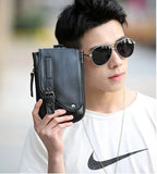 Men Waterproof Leather Waist Pack Zipper Bag Cross-body Handbag