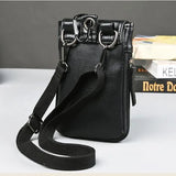 Men Waterproof Leather Waist Pack Zipper Bag Cross-body Handbag