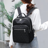 Female Preppy Style Plaid Nylon Backpack Women High Quality Laptop Bags