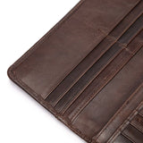 Vintage Men Wallets Leather Long Money Clip Purses