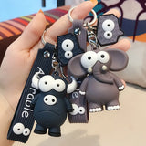 Funny Elephant Key Chain Big Eye Bull Keyring Cartoon Animal Bag Pendant