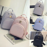 Girls PU Leather Double Shoulder Bag Mini Backpack