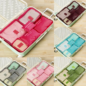 6Pcs Travel Clothes Storage Waterproof Bags Organizer Portable Pouch