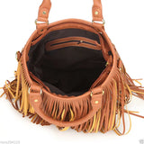Women Tassel Zipper Cross Body Bag Faux Fur Shoulder Bag