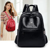 Women Leather Backpacks Shoulder Bag High Capacity Travel Girls School Bags