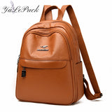 Women Leather Backpacks Shoulder Bag High Capacity for Travel