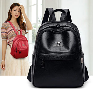 Hot Women Leather Backpacks Women Shoulder Bag High Capacity Backpack