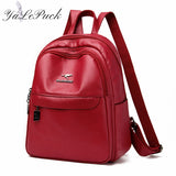 Women Leather Backpacks Shoulder Bag High Capacity for Travel
