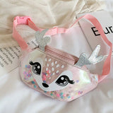 Kids Elk Print Waist Fanny Pack Belt Pouch 5 Colors